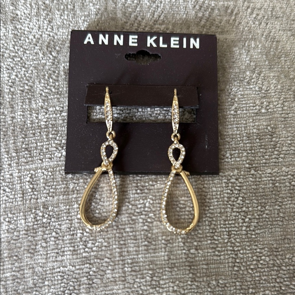 Anne Klein Gold and Silver Teardrop Earrings